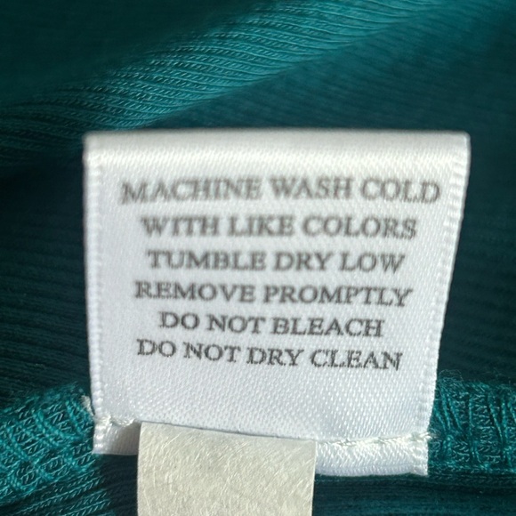 Bobi Mystic Green Cowl Neck Long Sleeve Ribbed Teal Top NWT Size XS - Picture 4 of 9